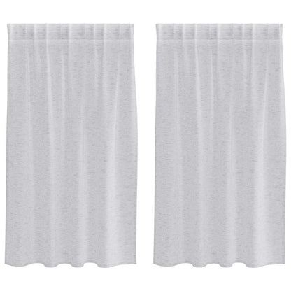 Voile Curtain 2 pcs Light Grey 140 x 140 cm Polyester