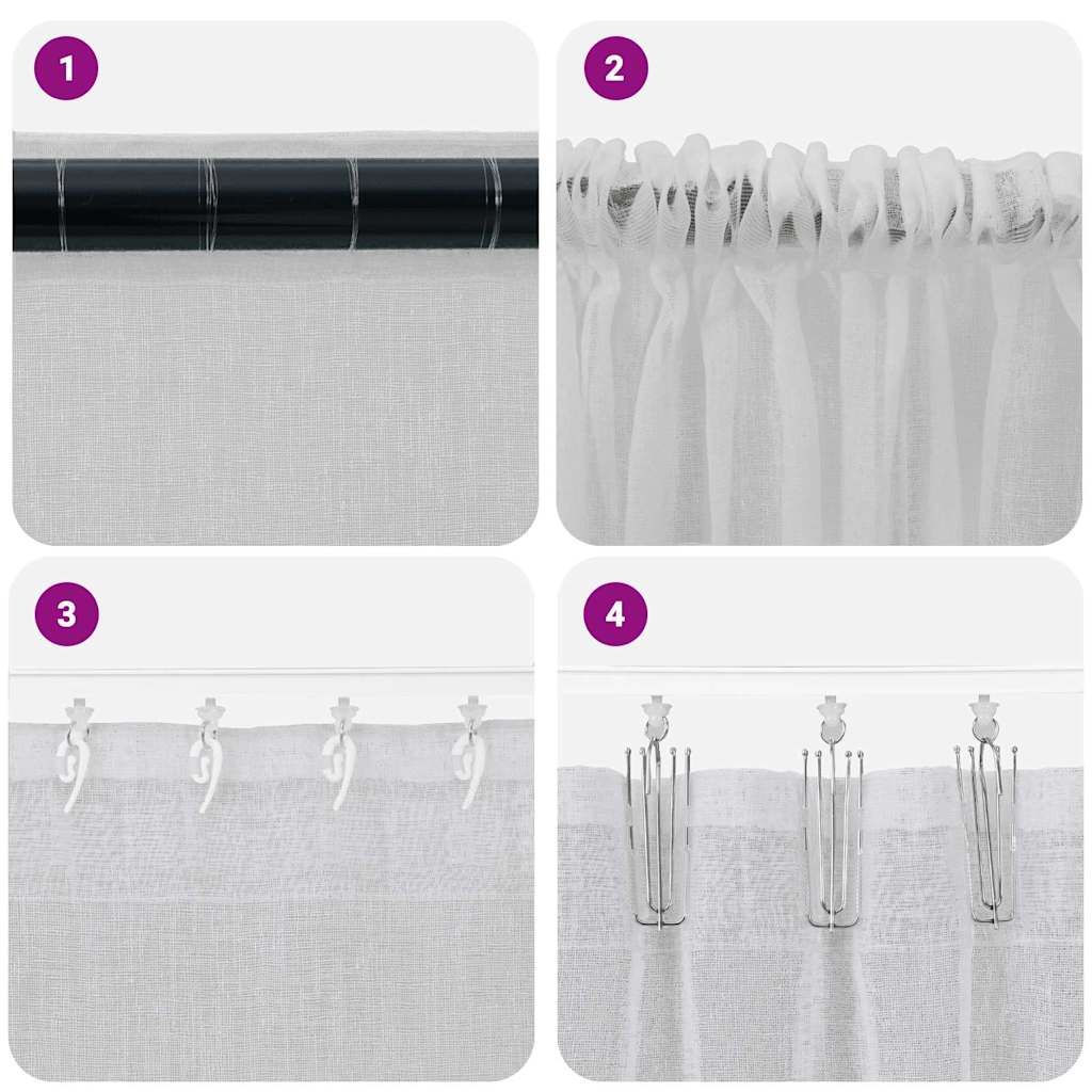 Voile Curtain 2 pcs Light Grey 175 x 140 cm Polyester