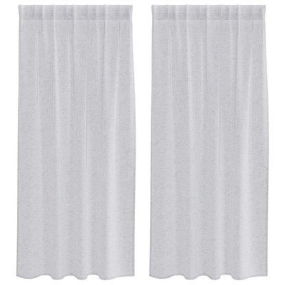 Voile Curtain 2 pcs Light Grey 175 x 140 cm Polyester