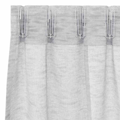 Voile Curtain 2 pcs Light Grey 260 x 140 cm Polyester