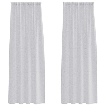 Voile Curtain 2 pcs Light Grey 260 x 140 cm Polyester