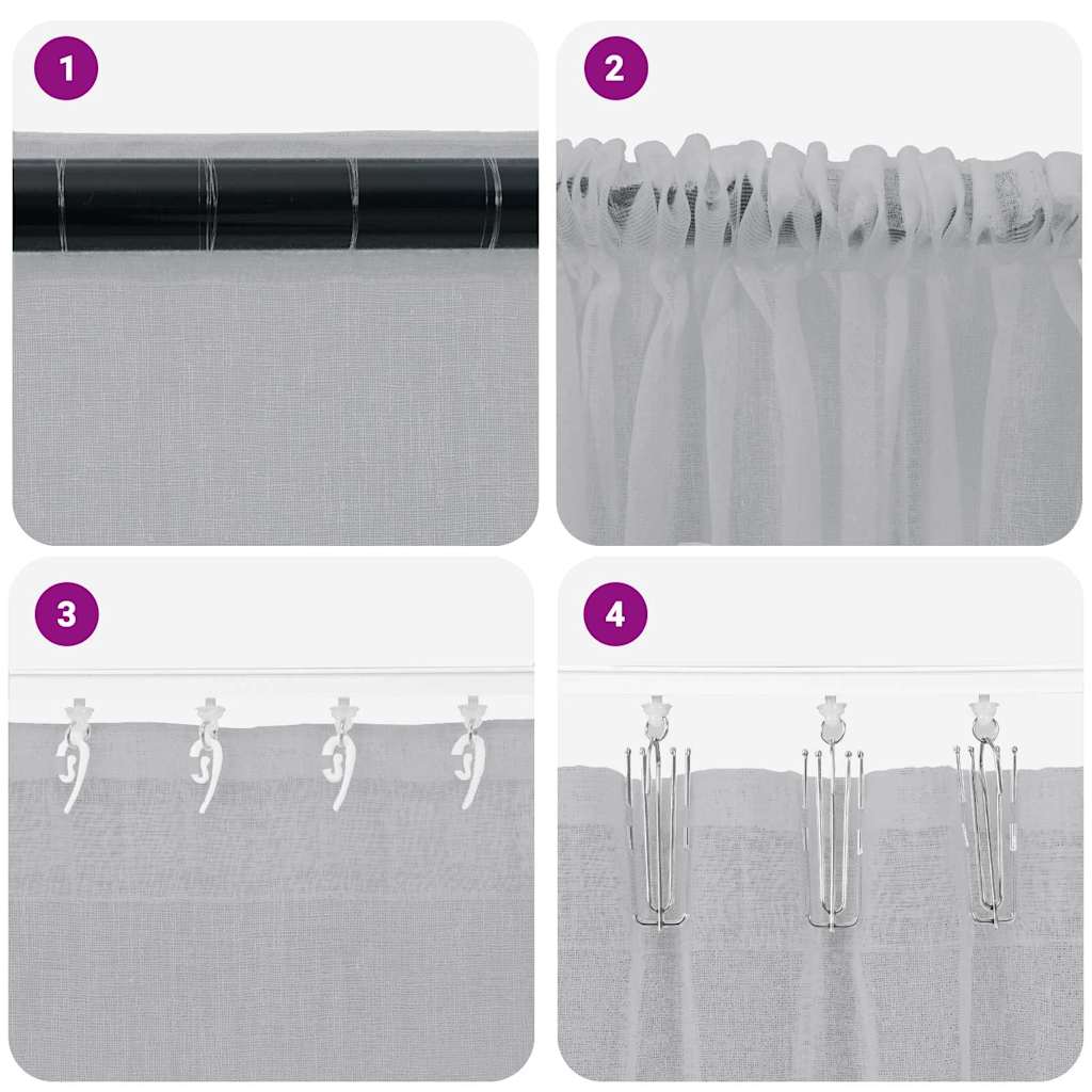 Voile Curtain 2 pcs Dark Grey 140 x 140 cm Polyester