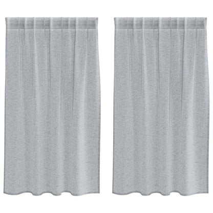 Voile Curtain 2 pcs Dark Grey 140 x 140 cm Polyester