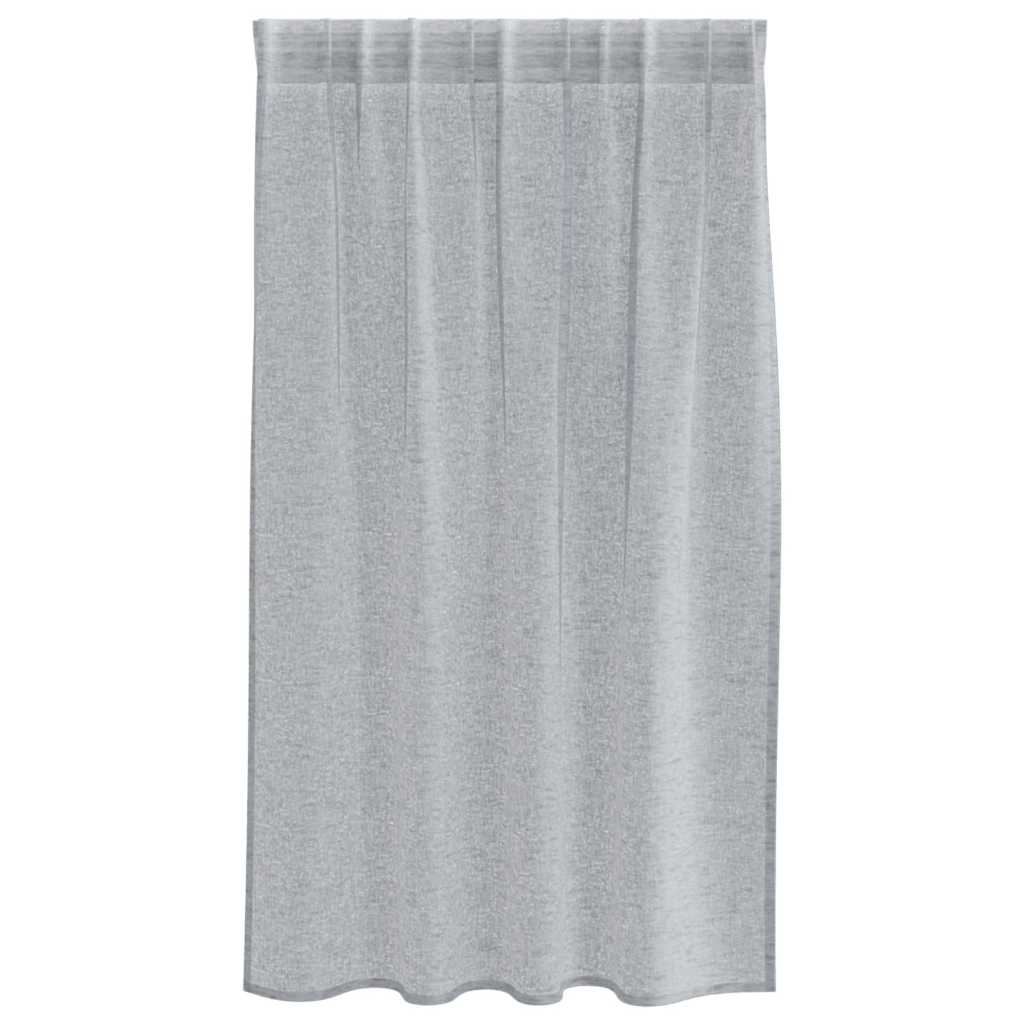 Voile Curtain 2 pcs Dark Grey 140 x 140 cm Polyester