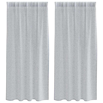 Voile Curtain 2 pcs Dark Grey 175 x 140 cm Polyester