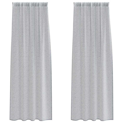 Voile Curtain 2 pcs Dark Grey 225 x 140 cm Polyester