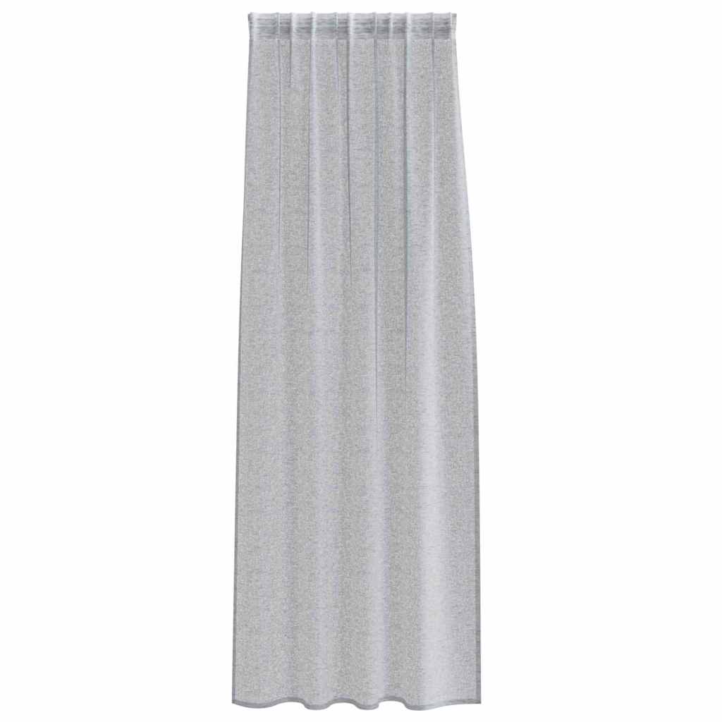 Voile Curtain 2 pcs Dark Grey 245 x 140 cm Polyester