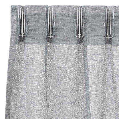 Voile Curtain 2 pcs Dark Grey 260 x 140 cm Polyester