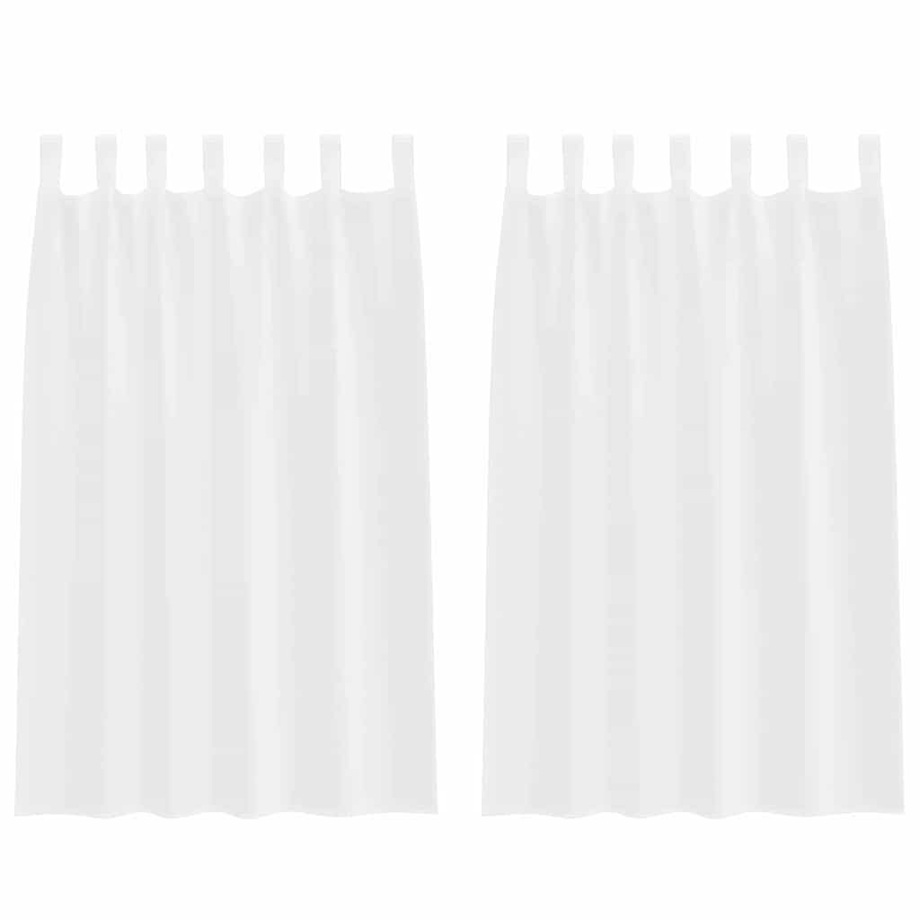 Voile Curtain with Curtains 2 pcs White 175 x 140 cm Polyester