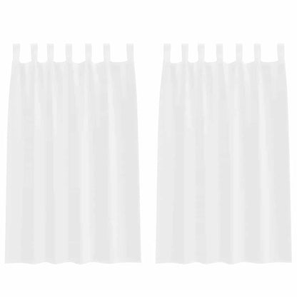 Voile Curtain with Curtains 2 pcs White 175 x 140 cm Polyester