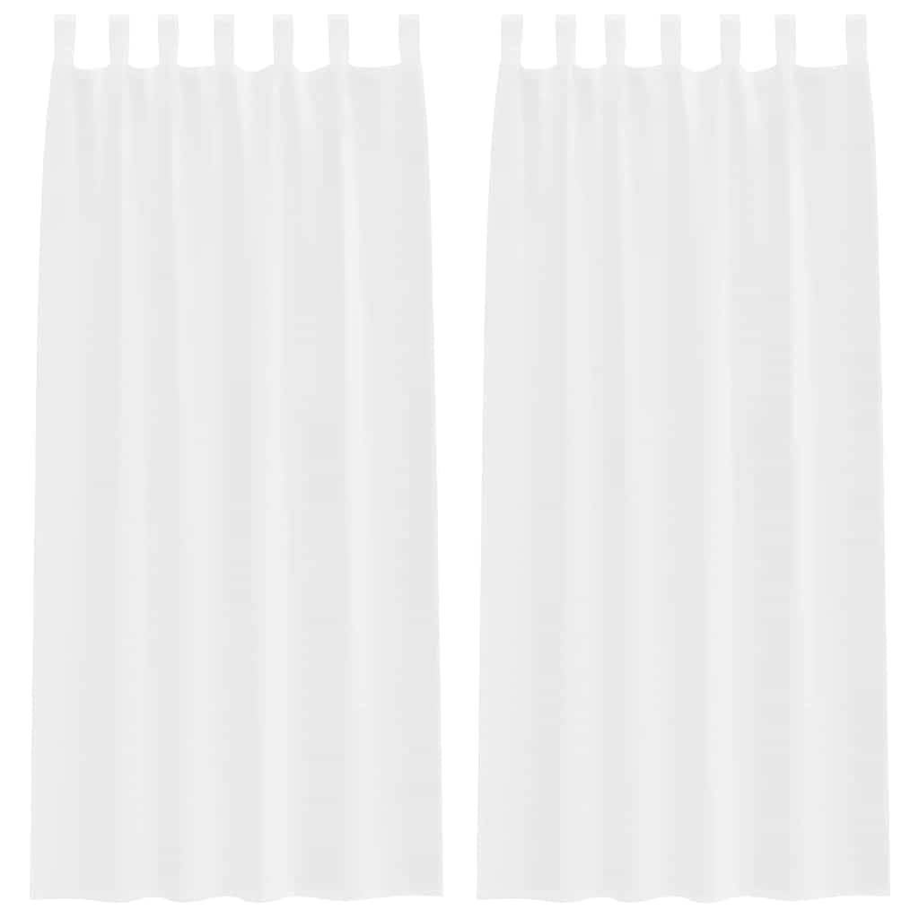 Voile Curtain with Curtains 2 pcs White 225 x 140 cm Polyester