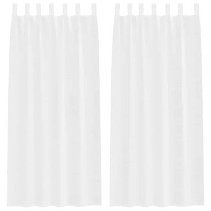 Voile Curtain with Curtains 2 pcs White 225 x 140 cm Polyester