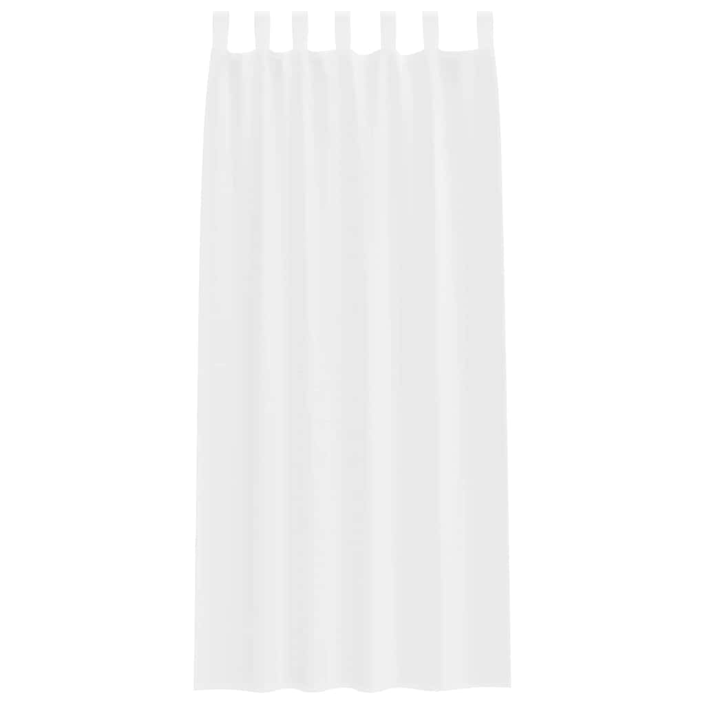 Voile Curtain with Curtains 2 pcs White 225 x 140 cm Polyester