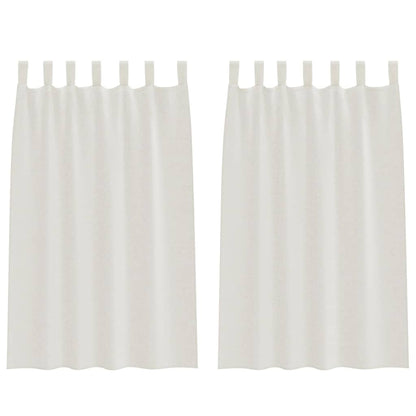 Voile Curtain with Curtains 2 pcs Cream 175 x 140 cm Polyester