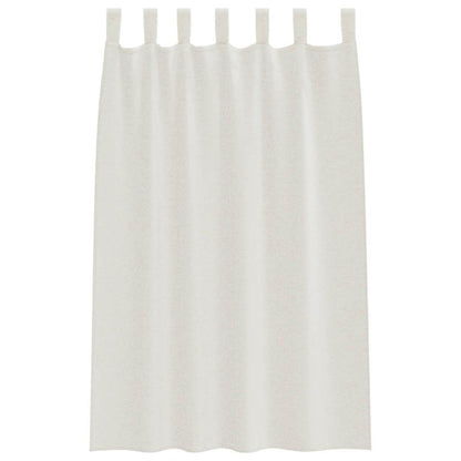 Voile Curtain with Curtains 2 pcs Cream 175 x 140 cm Polyester