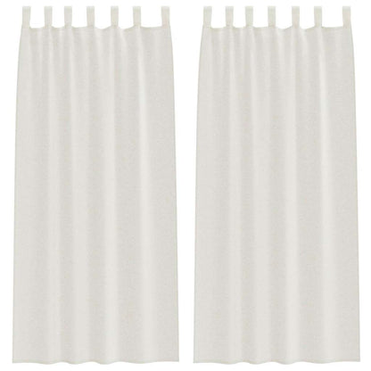 Voile Curtain with Curtains 2 pcs Cream 225 x 140 cm Polyester
