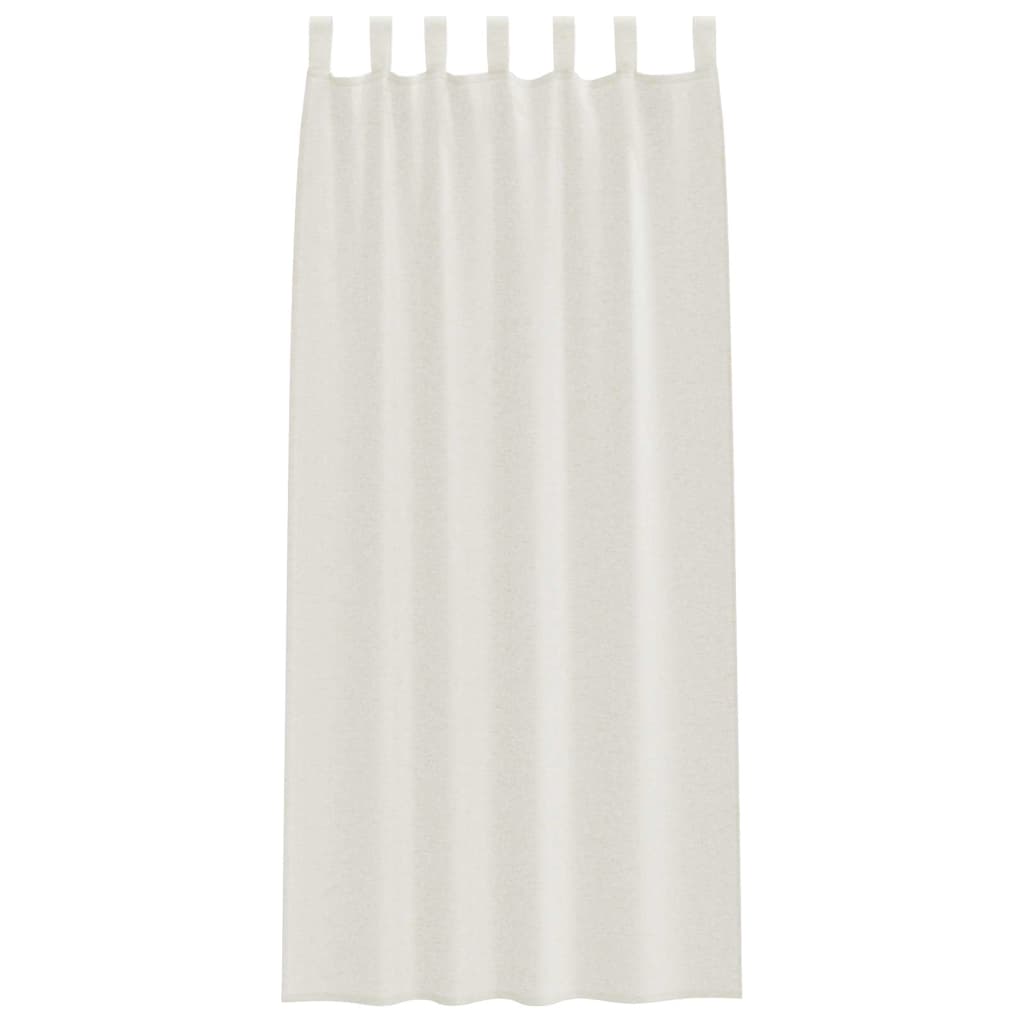 Voile Curtain with Curtains 2 pcs Cream 225 x 140 cm Polyester