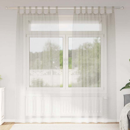 Voile Curtain with Curtains 2 pcs Cream 245 x 140 cm Polyester