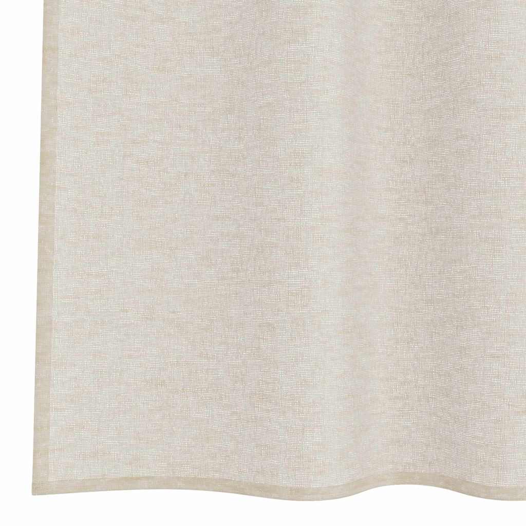 Voile Curtain with Curtains 2 pcs Sand 260 x 140 cm Polyester