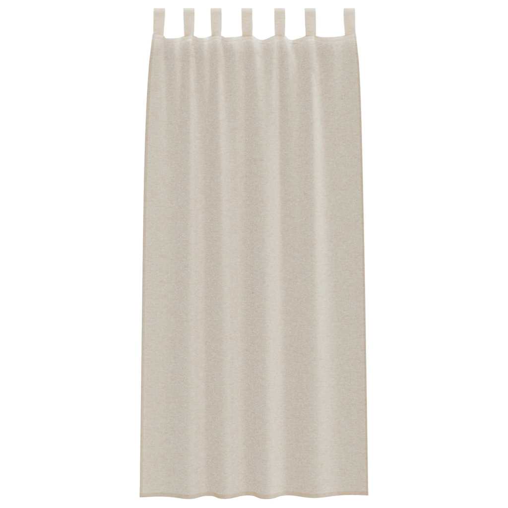 Voile Curtain with Curtains 2 pcs Sand 260 x 140 cm Polyester