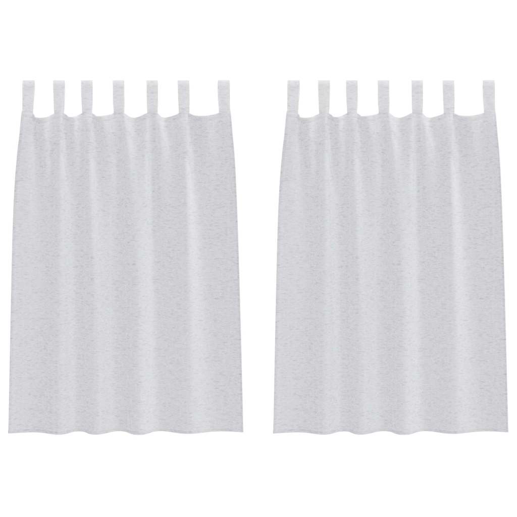 Voile Curtain 2 pcs Light Grey 140 x 140 cm Polyester