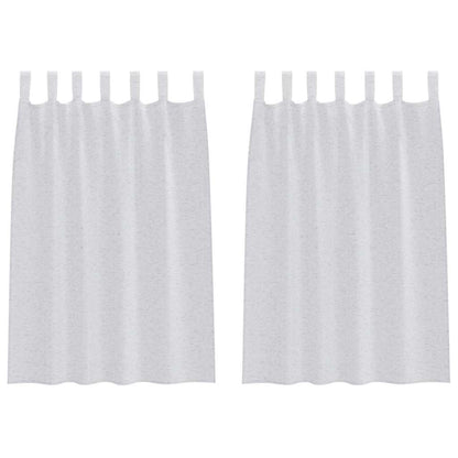 Voile Curtain 2 pcs Light Grey 140 x 140 cm Polyester