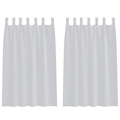 Voile Curtain 2 pcs Light Grey 175 x 140 cm Polyester