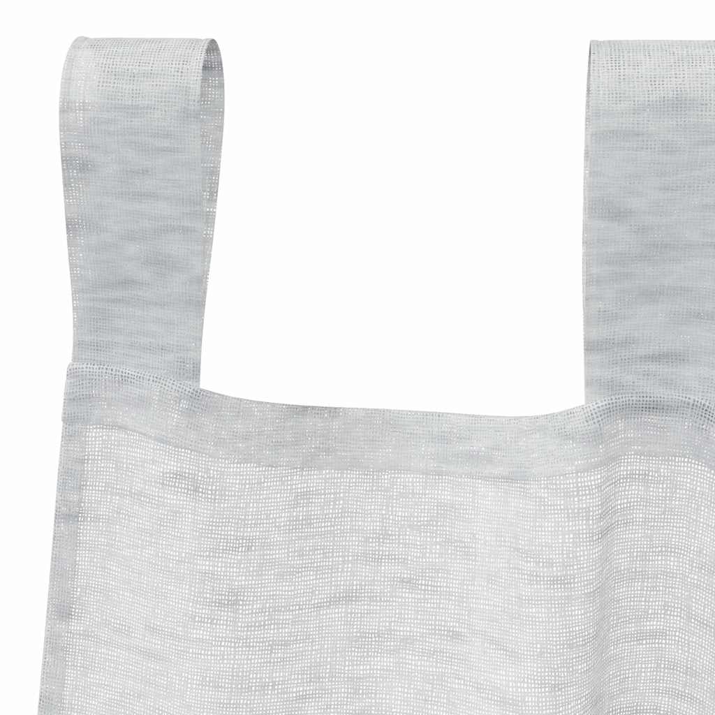 Voile Curtain 2 pcs Light Grey 245 x 140 cm Polyester