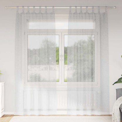 Voile Curtain 2 pcs Light Grey 245 x 140 cm Polyester