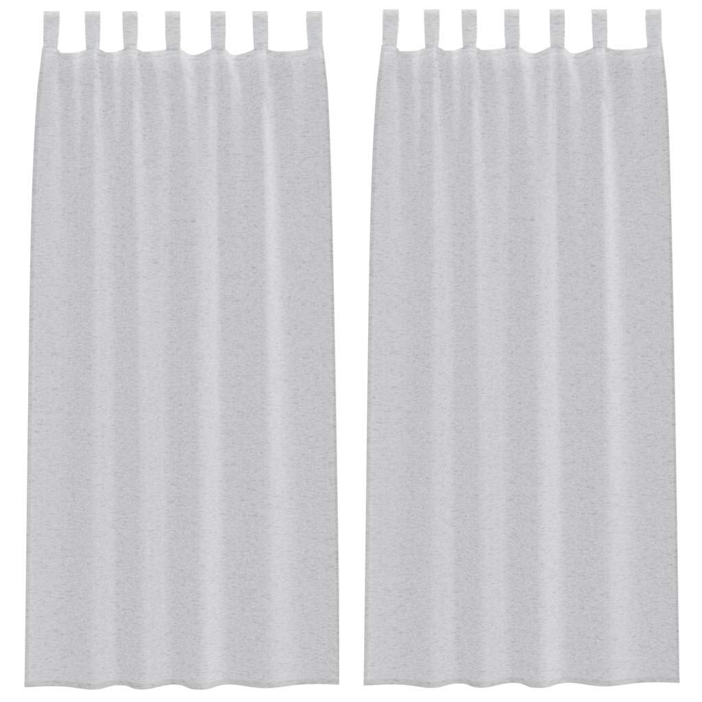 Voile Curtain 2 pcs Light Grey 245 x 140 cm Polyester