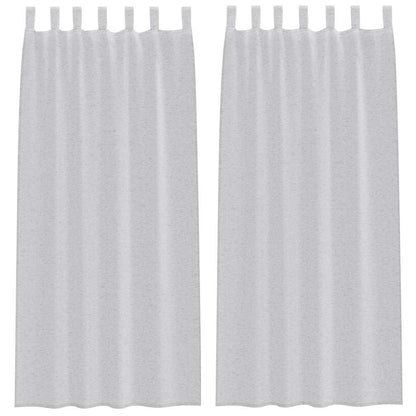 Voile Curtain 2 pcs Light Grey 245 x 140 cm Polyester