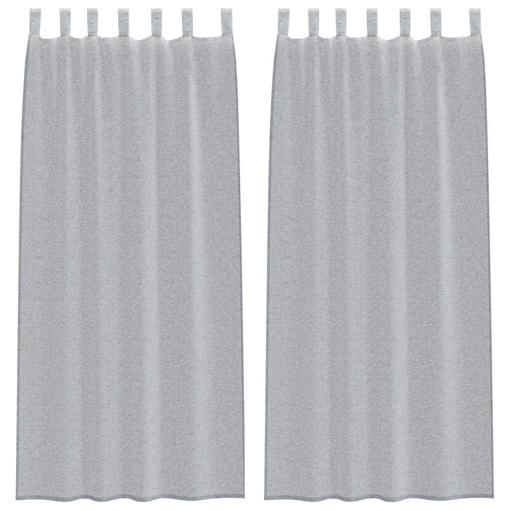 Voile Curtain 2 pcs Dark Grey 225 x 140 cm Polyester