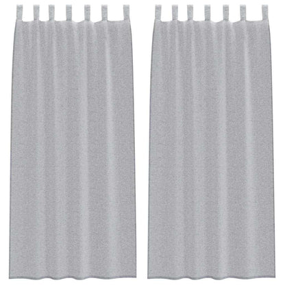 Voile Curtain 2 pcs Dark Grey 245 x 140 cm Polyester