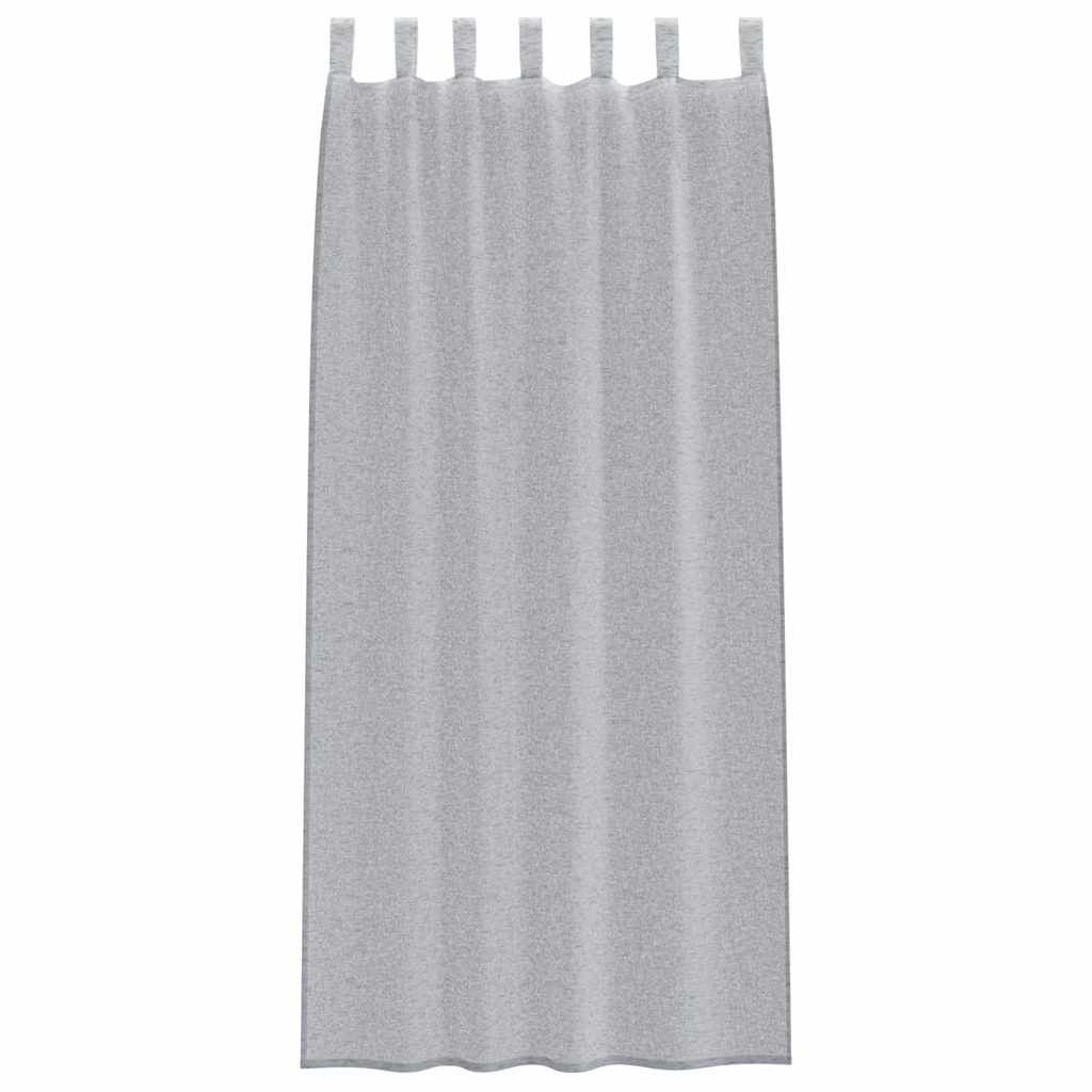 Voile Curtain 2 pcs Dark Grey 260 x 140 cm Polyester
