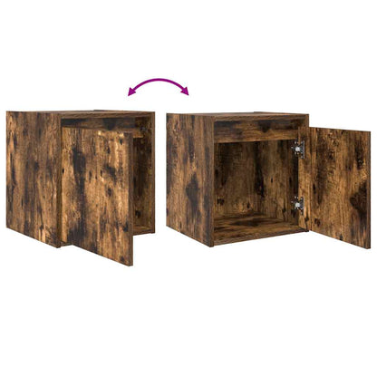 Wall-Mounted Bedside Cabinet Smoked Oak 38x34x40 cm