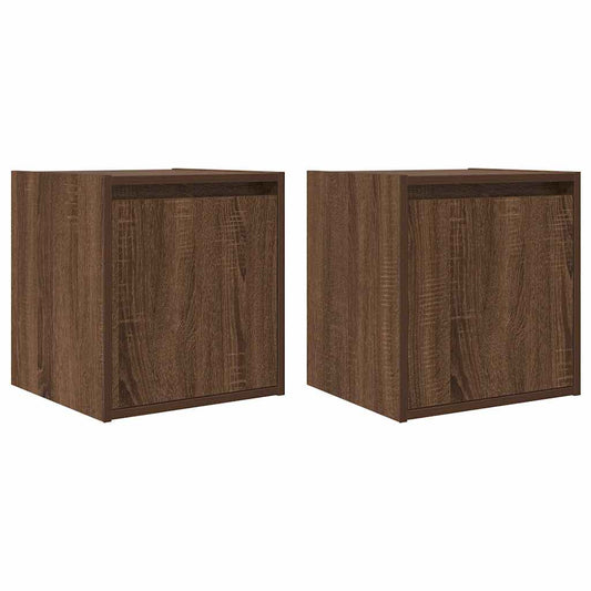 Wall-Mounted Bedside Cabinets 2 pcs Brown Oak 38x34x40 cm