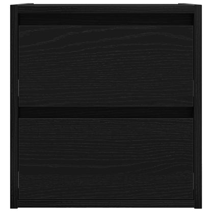 Wall-mounted Bedside Cabinet Black Oak 38x34x40 cm