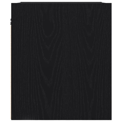 Wall-mounted Bedside Cabinet Black Oak 38x34x40 cm