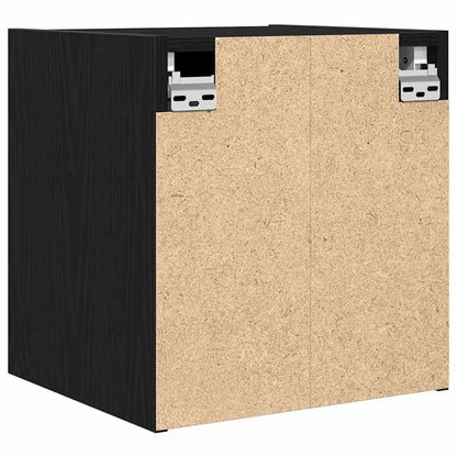 Wall-mounted Bedside Cabinet Black Oak 38x34x40 cm