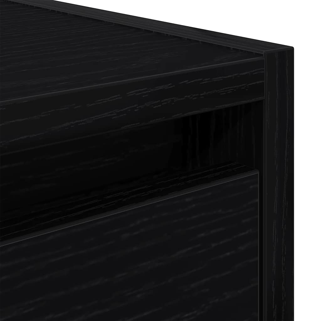 Wall-mounted Bedside Cabinet Black Oak 38x34x40 cm