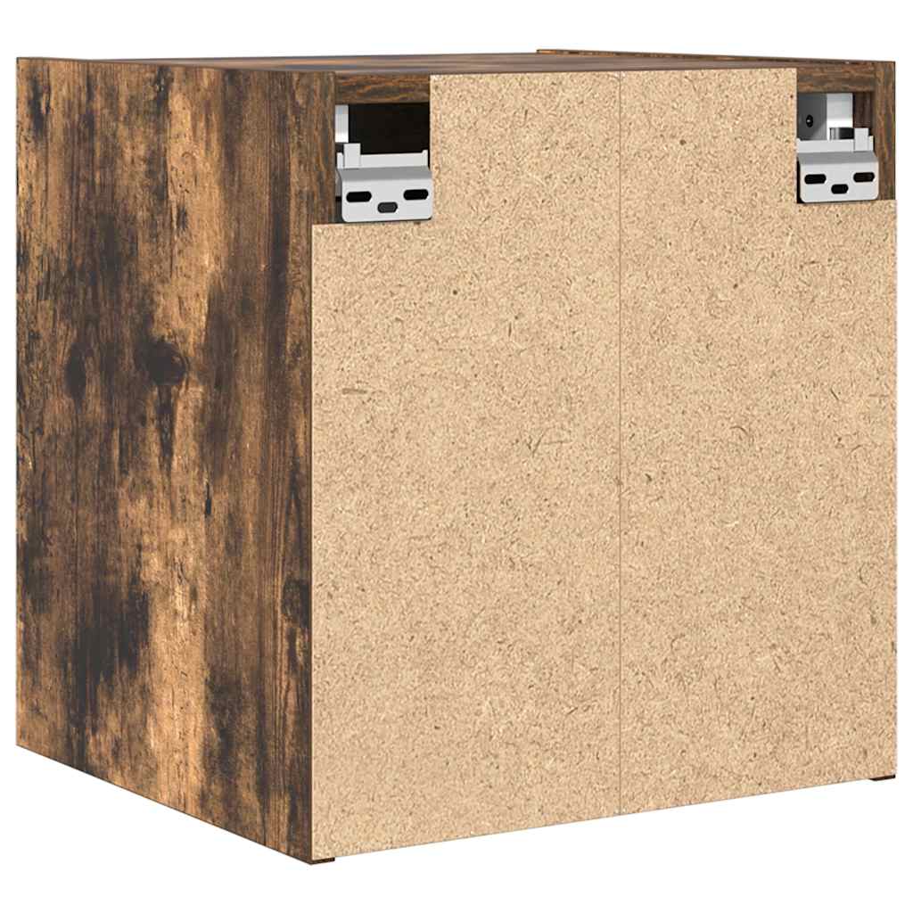 Wall-mounted Bedside Cabinet Smoked Oak 38x34x40 cm