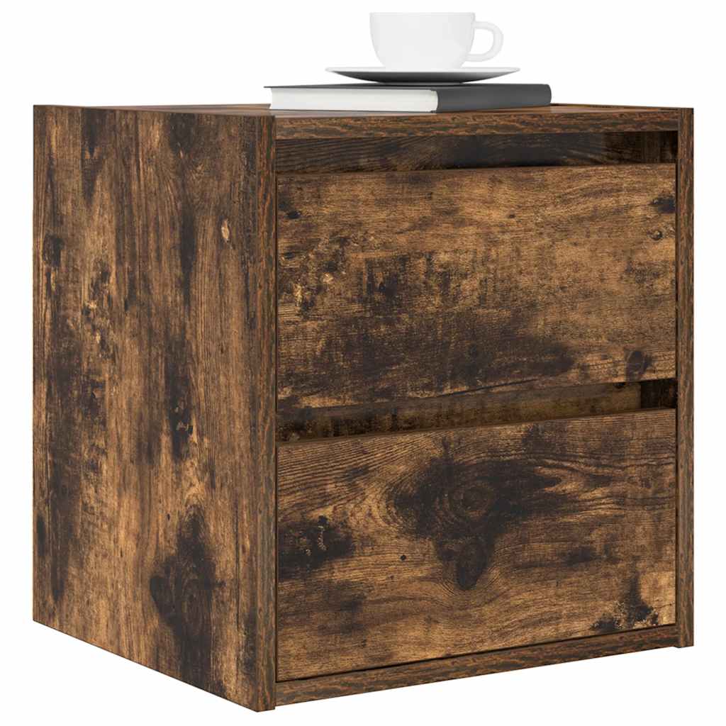 Wall-mounted Bedside Cabinets 2 pcs Smoked Oak 38x34x40 cm