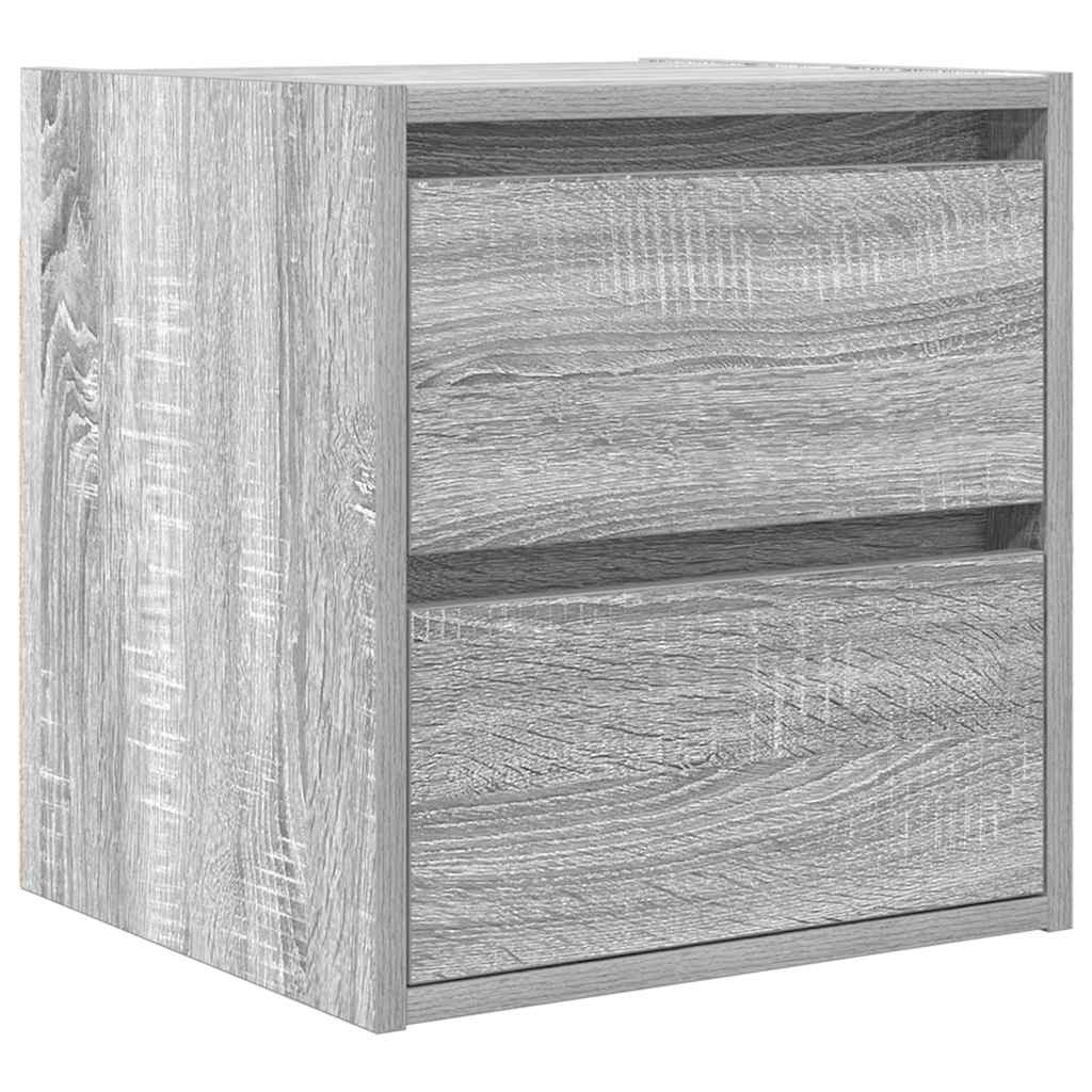 Wall-mounted Bedside Cabinets 2 pcs Grey Sonoma 38x34x40 cm