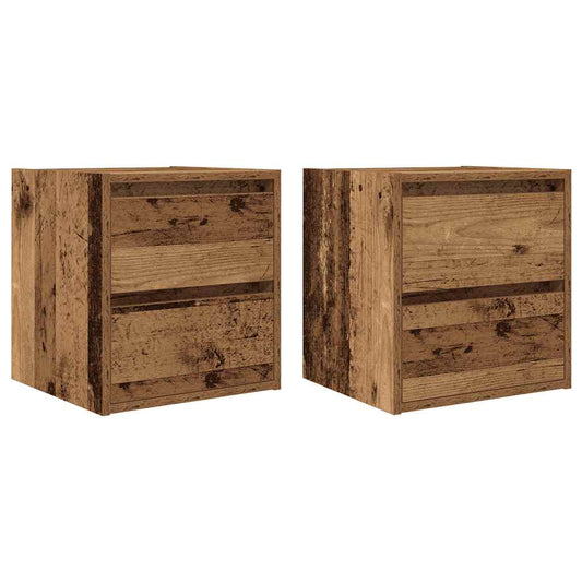 Wall-mounted Bedside Cabinets 2 pcs Old Wood 38x34x40 cm