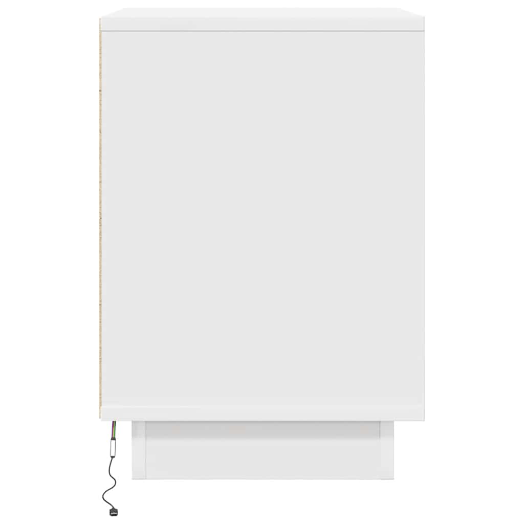 Bedside Cabinets with LED Lights 2 pcs White 38x34x50 cm