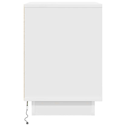 Bedside Cabinets with LED Lights 2 pcs White 38x34x50 cm