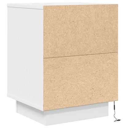 Bedside Cabinets with LED Lights 2 pcs White 38x34x50 cm