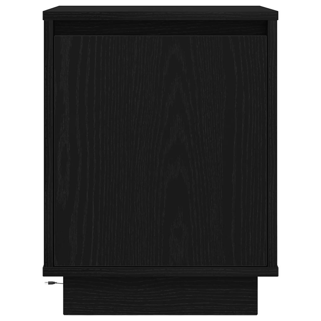 Bedside Cabinets with LED Lights 2 pcs Black 38x34x50 cm