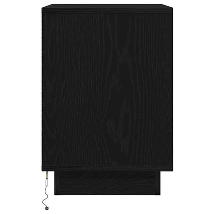 Bedside Cabinets with LED Lights 2 pcs Black 38x34x50 cm