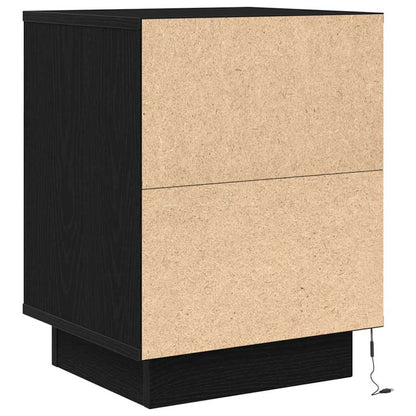 Bedside Cabinets with LED Lights 2 pcs Black 38x34x50 cm
